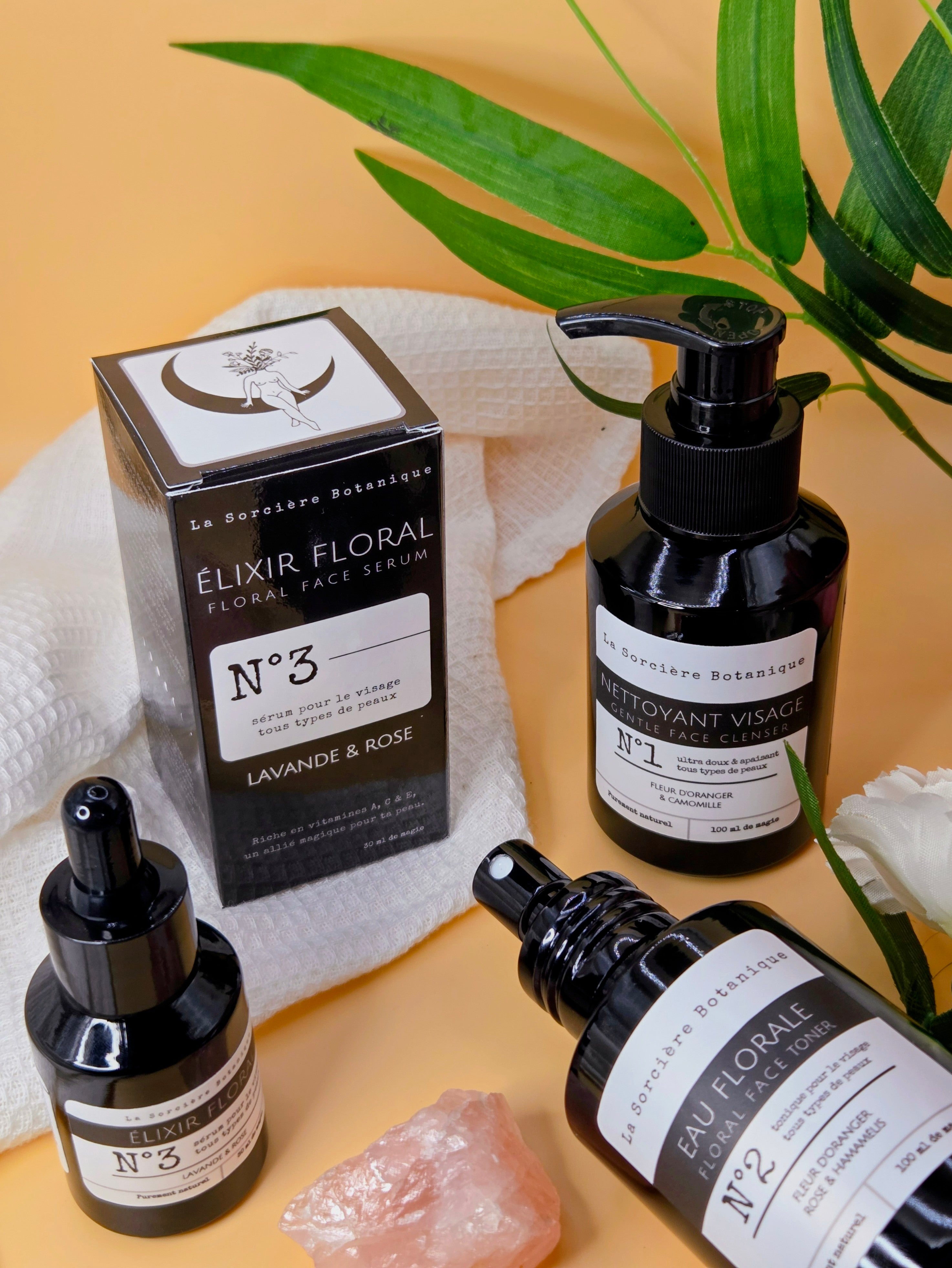rituel soin du visage nettoyant tonique serum